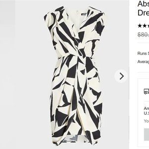 Express Abstract Print Draped Sheath Dress - NWT